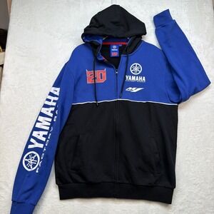 Yamaha Racing Hoodie Full Zip Jacket MotoGP #20 Mens Large Blue Black Logo